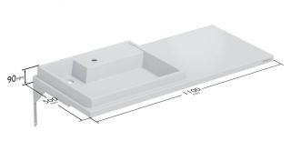 Раковина над стиральной машиной СанТа Юпитер 900132 правая 110см белый